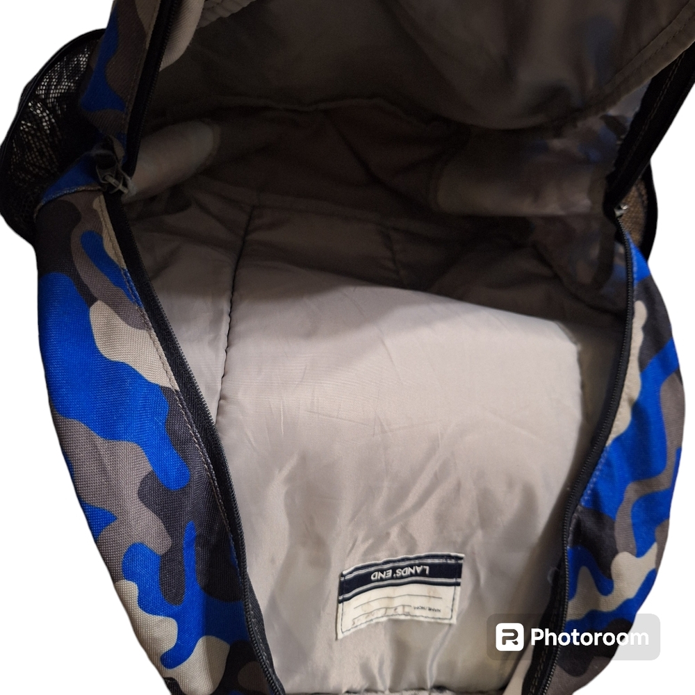 Lands End Classmate Medium Backpack & lunchbox Vibrant Sapphire Camo - Picture 4 of 15